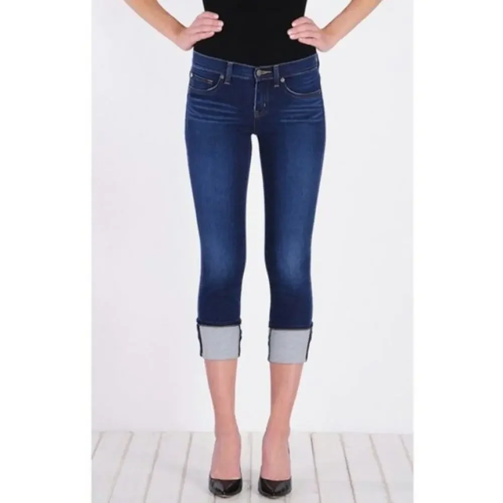 HENRY & BELLE Ideal Crop Skinny Jeans Cuffed Mid Rise Medium Wash Denim Size 31